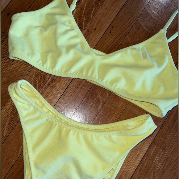 La Hearts Neon Yellow Two-Piece Bikini - Picture 2 of 6